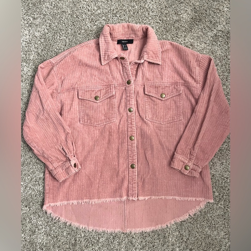 Large Soft Corduroy Shacket Forever 21